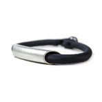 Vintage Silver Tube Silk Bracelet (Navy)