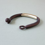 Deep Golden Tube Silk Bracelet (Dark Brown)