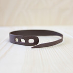 Cut Detail Leather Bracelet (Dark Brown)