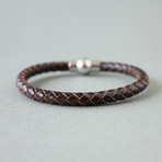 Braided Leather with Magnetic Closure (Brown)
