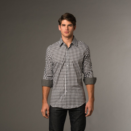 Slim Fit Button Up // Black & White Check (S)