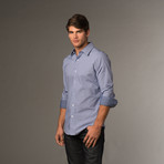 Slim Fit Button Up // Blue & White Micro Check (S)