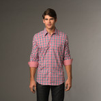Slim Fit Button Up // Red, White & Blue Check (S)