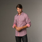Slim Fit Button Up // Red, White & Blue Check (S)