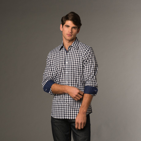 Slim Fit Button Up // Royal Blue & White Check (S)