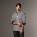 Slim Fit Button Up // Royal Blue & White Check (S)