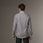Slim Fit Button Up // Royal Blue & White Check (S)