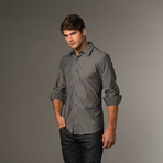 Slim Fit Button Up // Grey Striped (S)