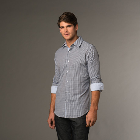 Slim Fit Button Up // Royal Blue Check (S)