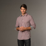 Slim Fit Button Up // Maroon Checkered (S)