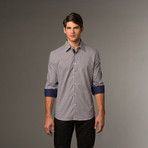 Slim Fit Button Up // Burgundy & Navy Check (S)