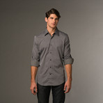 Slim Fit Button Up // Black & White Stripe (S)