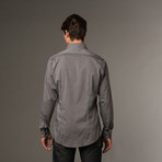 Slim Fit Button Up // Black & White Stripe (S)