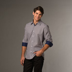 Slim Fit Button Up // Burgundy & Navy Check (S)