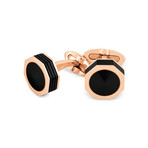 Nero Uno Linea Cufflinks // Rose Gold