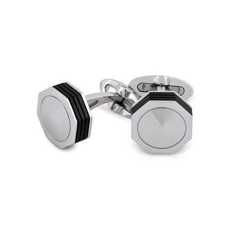 Nero Uno Linea Cufflinks // Steel