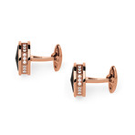 Nero Uno Steel Cufflinks // Rose Gold