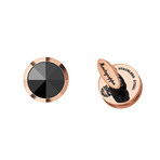 Nero Uno Steel Cufflinks // Rose Gold