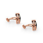 Nero Uno Steel Cufflinks // Rose Gold