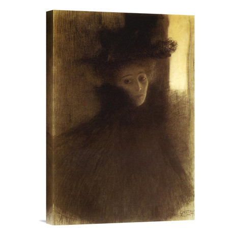Lady With Cape And Hat 1898 // Wrapped Canvas (16"L x 11"H)