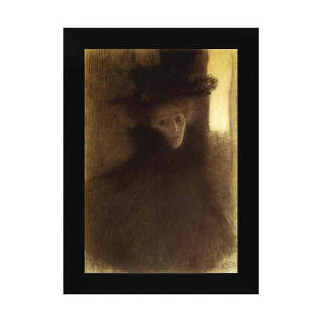 Lady With Cape And Hat 1898 // Framed (18"L x 13"H)