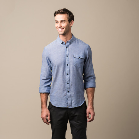 Saul Specked Woven Button Down (M)