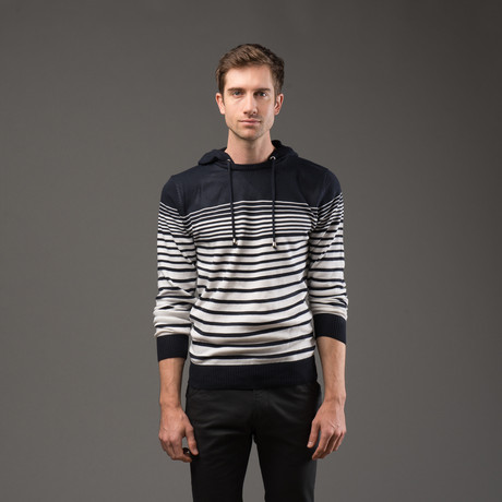 Hooded Sweater // Navy Stripe (S)