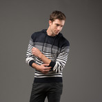 Hooded Sweater // Navy Stripe (S)