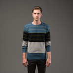 Crew Neck Sweater // Yellow Stripe (M)