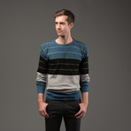 Crew Neck Sweater // Yellow Stripe (L)