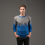 Crew Neck Sweater // Blue Stripe (XL)