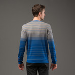 Crew Neck Sweater // Blue Stripe (XL)