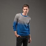 Crew Neck Sweater // Blue Stripe (XL)