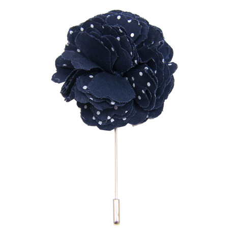 Lapel Pin // Navy + White Polka Dot