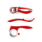 Rotary Grater + Peeler + Can Opener (Crimson)