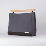 Sylvan Laptop Shoulder Bag 120 // Waxed Chambray (Black)