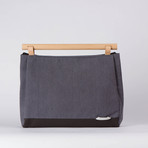Sylvan Laptop Shoulder Bag 120 // Waxed Chambray (Black)