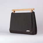 Sylvan Laptop Shoulder Bag 120 // Waxed Chambray (Black)