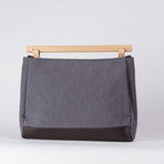 Sylvan Laptop Shoulder Bag 120 // Waxed Chambray (Black)