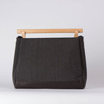 Sylvan Laptop Shoulder Bag 120 // Waxed Chambray (Black)