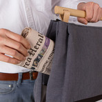 Sylvan Laptop Shoulder Bag 120 // Waxed Chambray (Black)