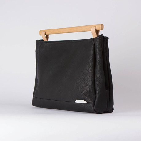 Sylvan Laptop Shoulder Bag 121 // Synthetic Leather (Black)