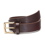 No. 1 English Bridle Leather Belt // Brown + Brass Buckle (38")