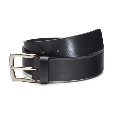 No. 1 English Bridle Leather Belt // Black + Nickel Buckle (28")
