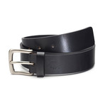 No. 1 English Bridle Leather Belt // Black + Nickel Buckle (34")