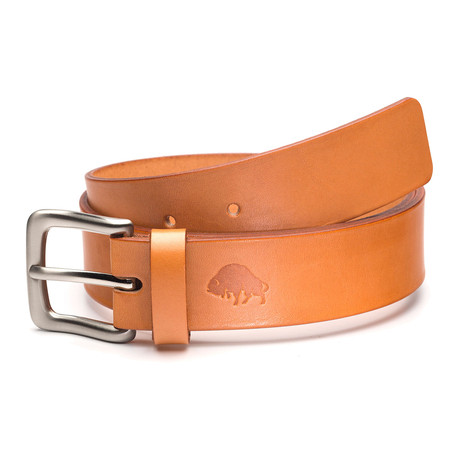No. 1 English Bridle Leather Belt // Tan + Nickel Buckle (28")