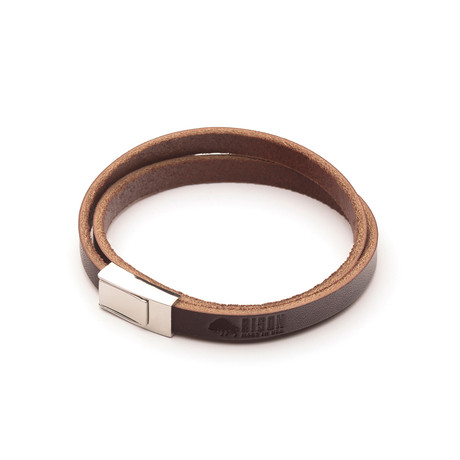 Double Wrap Leather Bracelet // Brown
