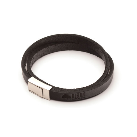 Double Wrap Leather Bracelet // Black