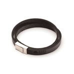 Double Wrap Leather Bracelet // Black