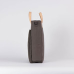 Double Coated Laptop Tote 130 // Waxed Canvas (Charcoal)